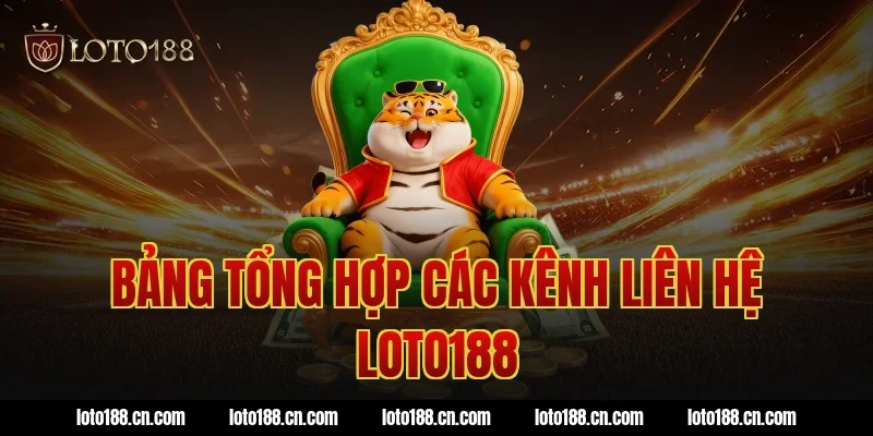 Bảng tổng hợp các kênh liên hệ Loto188